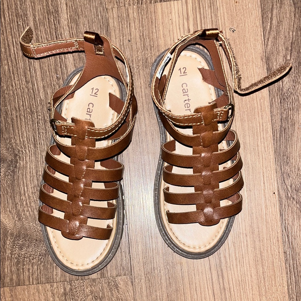 Carter's Brown Girls' Strappy Gladiator Sandals
